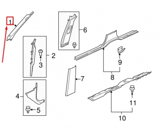 Εσωτερική Δεξιά Κολώνα Παρμπρίζ ( EMB500320LUM) για Discover