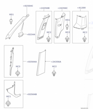 Εσωτερική Αριστερή Κολώνα Παρμπρίζ ( EMB500330LUM) για Disco